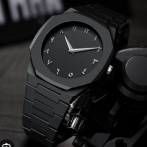 Full Black Aura Quartz Watch – Lightweight Design,